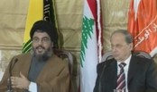 Hassan Nasrallah, chef du Hezbollah et Michel Aoun 