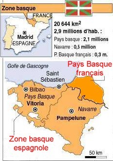 Zone basque en Espagne et en France