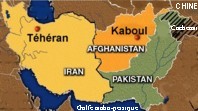 carte Iran, Afghanistan, Pakistan