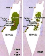 carte Paestine et Israël aprés la guerre de 67. 2005