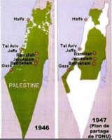 carte de la Palestine en 46, 47 partage de l'ONU