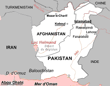 Carte du Pakistan et pays limitrophes